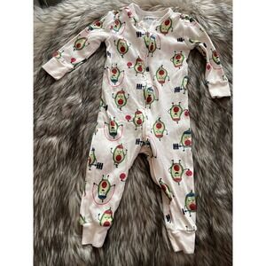 Old Navy Unisex 2-Way-Zip Pajama One-Piece Avocado Basketball Sz 12-18 M